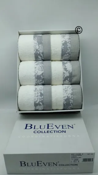 Set 3+3 Asciugamani BluEven Collection