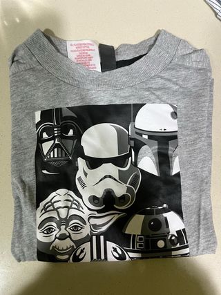 Camiseta Star Wars Adidas Niño Gris