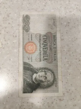 Banconote 5000 Lire Banca d'Italia