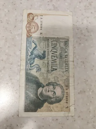 Banconote 5000 Lire Banca d'Italia
