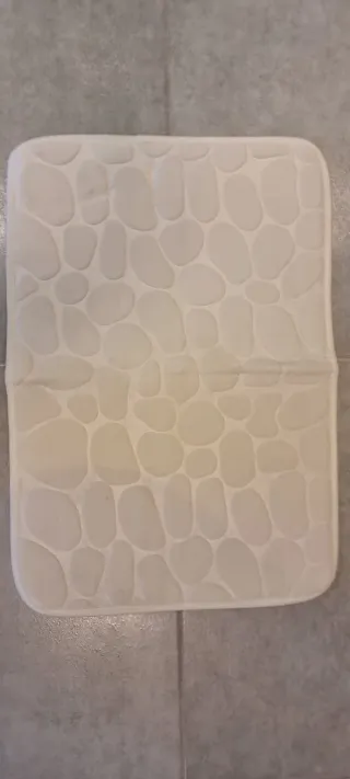 Tappeto bagno antiscivolo beige/bianco