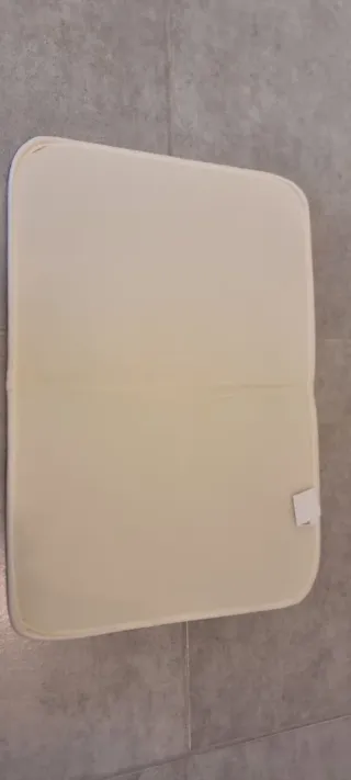 Tappeto bagno antiscivolo beige/bianco