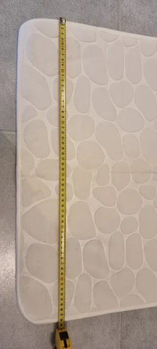 Tappeto bagno antiscivolo beige/bianco