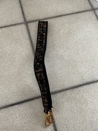 Borsa in tessuto vintage marrone e oro