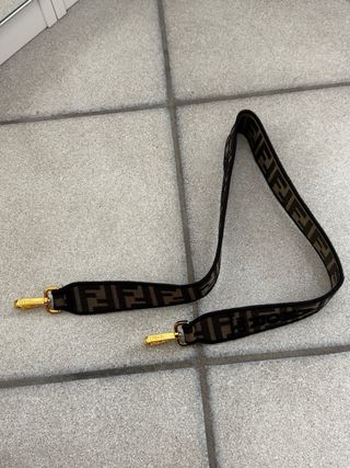 Borsa in tessuto vintage marrone e oro