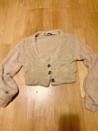Casaco/top de pelo bege