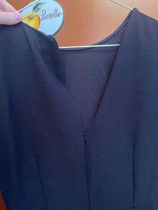 Abito donna nero con dettagli bianchi