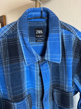 Sobrecamisa Zara Azul y Negra Talla L