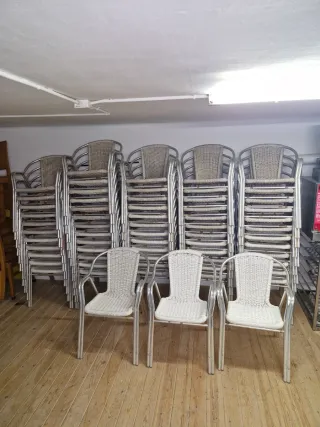 63 Sillas Aluminio Terraza Tela Plástico