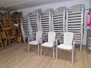 63 Sillas Aluminio Terraza Tela Plástico