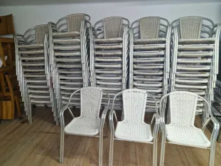 63 Sillas Aluminio Terraza Tela Plástico