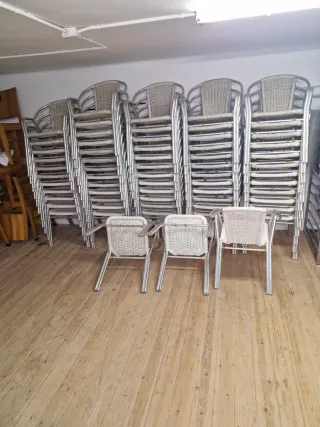 63 Sillas Aluminio Terraza Tela Plástico