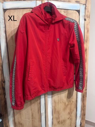 giubbino impermeabile uomo rosso obey