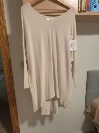 Jersey largo beige talla única