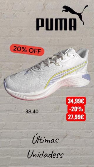 Zapatillas Puma Blancas y Amarillas Talla 38, 40 .