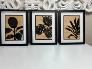 Set 3 Cuadros Pirograbados Madera