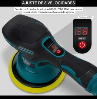 NUEVA!Pulidora excéntrica a batería+set accesorios