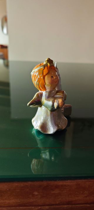 Angelo portacandele stella Natale resina feste