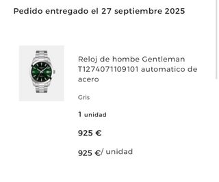 Reloj Tissot Gentleman T1274071109101 Automático