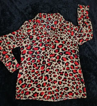 Blusa manga larga animal print mujer