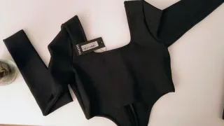 Camiseta Boohoo manga larga negra T 36