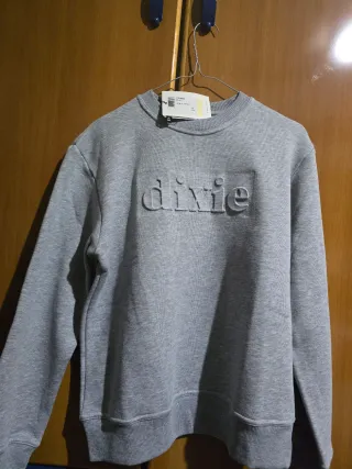 Felpa Dixie grigia nuova con logo