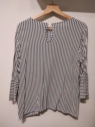 Camisa Vila manga acampanada rayas