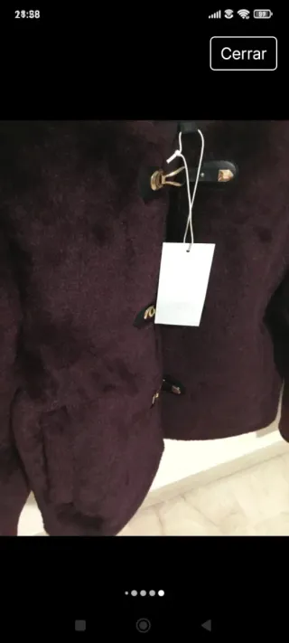 Abrigo pelo Zara efecto alamares