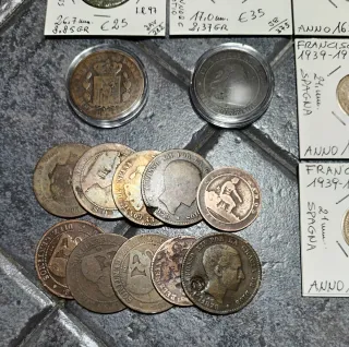 Lotto 20 monete romane, spagnole, UK