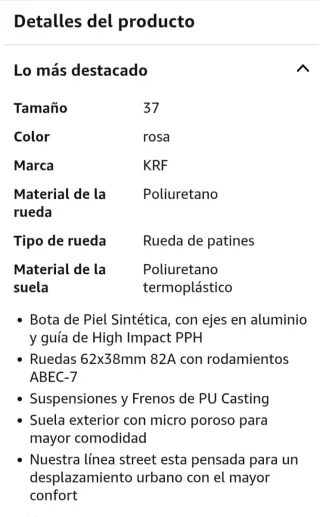 Patines KRF Talla 37