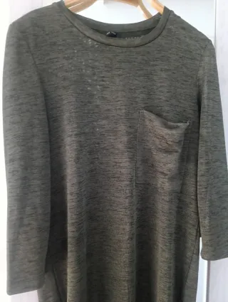 Camiseta larga verde S