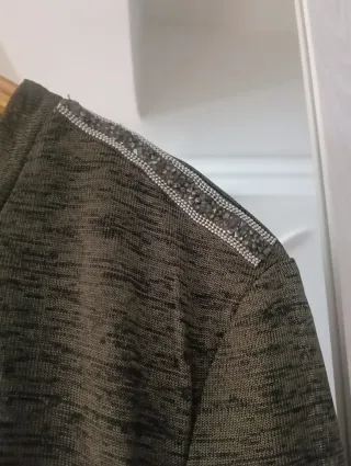 Camiseta larga verde S