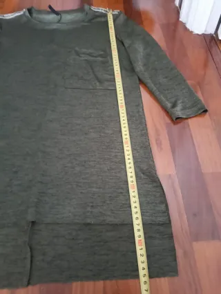 Camiseta larga verde S