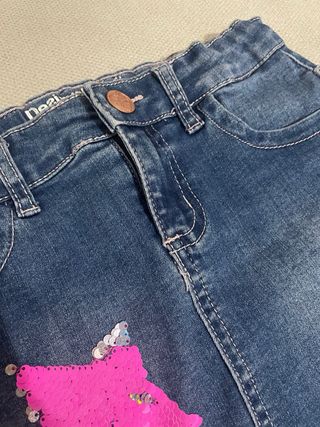 Falda vaquera niña estrellas y tul rosa