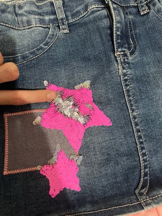 Falda vaquera niña estrellas y tul rosa