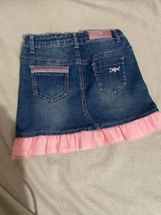 Falda vaquera niña estrellas y tul rosa