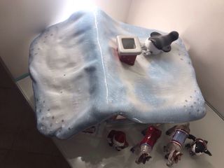 Stalla di Babbo Natale in ceramica