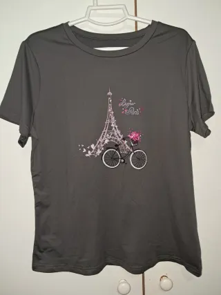 Camiseta gris Eiffel Paris talla XL
