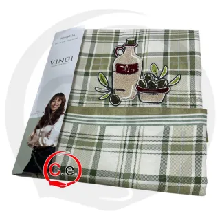 Tovaglia Vingi a quadri verdi e bianchi