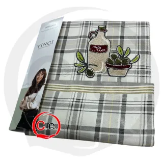 Tovaglia Vingi a quadri verdi e bianchi