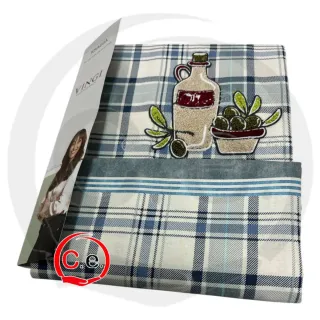 Tovaglia Vingi a quadri verdi e bianchi