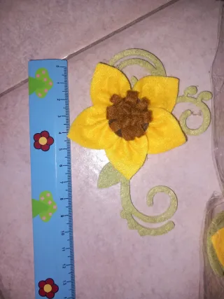 5 decorazioni girasoli feltro fatte a mano
