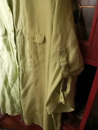 Blusón verde pistacho lino Canda XL