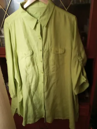 Blusón verde pistacho lino Canda XL