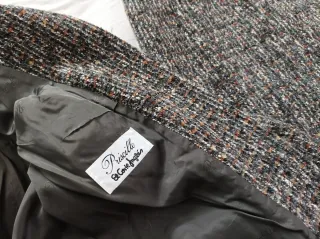 Traje Tweed con Lana Chaqueta y Falda Talla 52