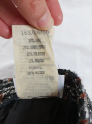 Traje Tweed con Lana Chaqueta y Falda Talla 52