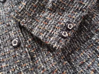 Traje Tweed con Lana Chaqueta y Falda Talla 52