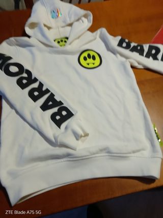 Felpa Barrow con cappuccio bianca 12 anni