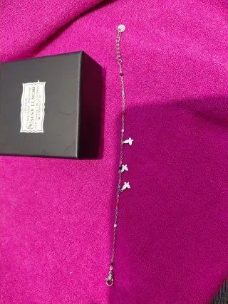 Bracciale S.Steel con farfalle e perline