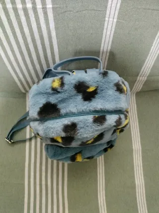 Mochila de pelo con estampado de leopardo